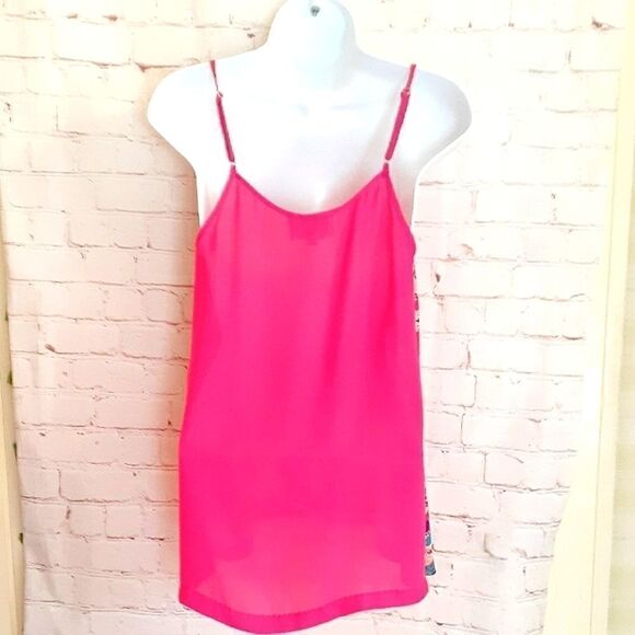 NWOT Madison Marcus Pink Baroque Print Sleeveless Silk A-Line Top Sz.S MSRP $228 - Picture 3 of 4